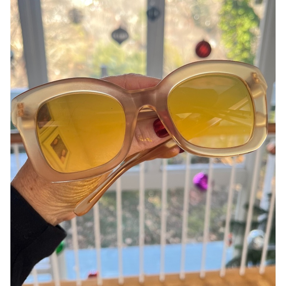 Flash Sale!⭐️KREWE Tan Sunglasses Gold Mirrored Lenses